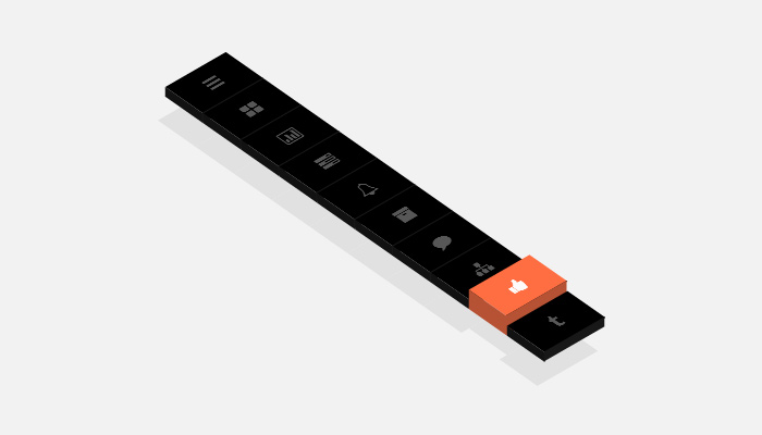 3d perspective navigation bar design icons