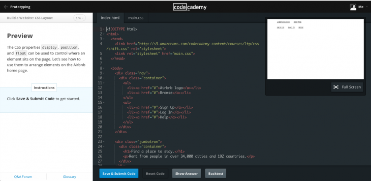 codecademy learning environment 3 730x356 Codecademy leads by example, unveiling a gorgeous redesign of its ‘learn to code’ site