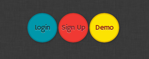 css3 circle animated buttons