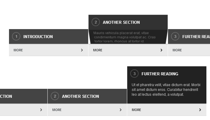 3d effect foldable navigation tabs links