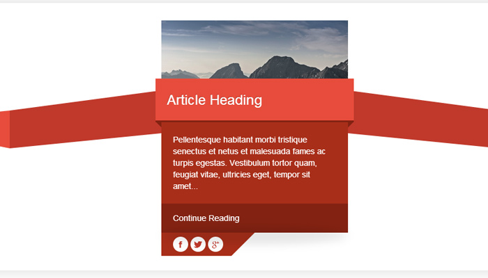 flat origami article display 3d css3 effect