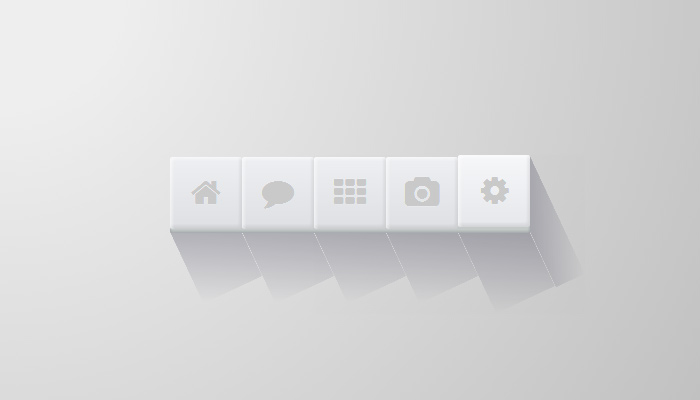 small simple white css3 box shadows icons nav