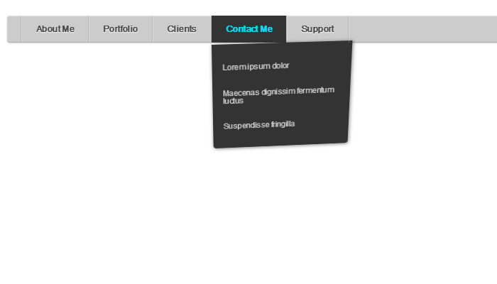 css3 swinging panel menu on hover design