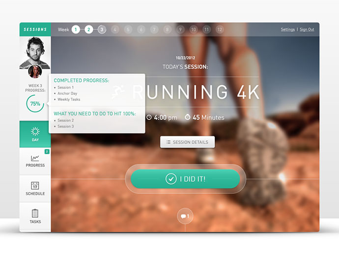Fitness Web App: Sessions